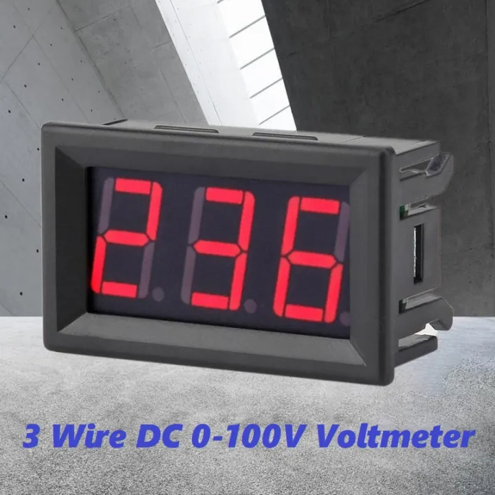 DC%200-100V%200.56%E2%80%B3%20Inch%20Digital%20Display%20Voltmeter%20Panel%20Mount%20Home%20Use%20Voltage%20Display%203%20Wire%20Digital%20AC%20Voltmeter%20Voltage%20Meter%20RED%20Display%20100V%20Digital%20Voltage%20Meter%20Tester%20Measuring%20&%20Levelling%20-%20Image%206