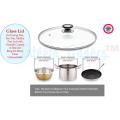 Glass Lid for Frying Pan, Fry Pan, Skillet, Pan Lid with Handle Coated in Silicone Ring, Clear, Unbreakable.