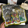 Women Popular Print Silk Scarf 70X70cm Square Scarves 2024 New Fashion Travel Decoration Sunscreen Bandannas Kerchief Hair Band.