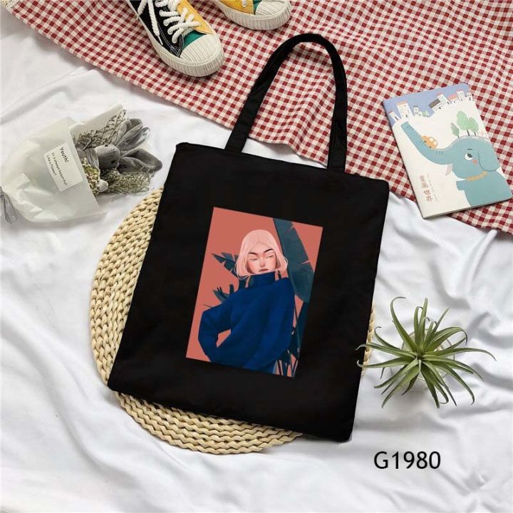 %E3%80%90Good-Love%20Store%E3%80%91%EF%BC%88NEW%EF%BC%89Aesthetic%20Art%20Canvas%20Tote%20Bag%20Pic%20Print%20Storage%20Bags%20Black%20Bags%20-%20Image%205