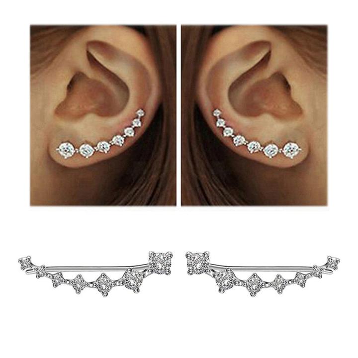 2 Pcs Zircon Stud Earring for Women Ladies Earring