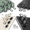 For Samsung Galaxy S23 Ultra 5G 5PCS Camera Lens Protector Rings Aluminium+Tempered Glass Scratch Resistant (Burgundy,Black,Green,Silver,Gold). 