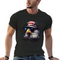 New America's Bald Eagle Salute t-shirt graphics t-shirt black t shirt men clothing.