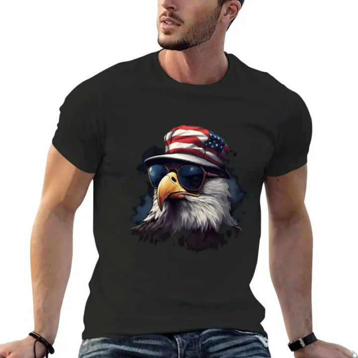 New America's Bald Eagle Salute t-shirt graphics t-shirt black t shirt men clothing