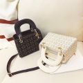 Women's New Korean-Style Simple Woolen Square Sling Bag Shoulder Bag.
