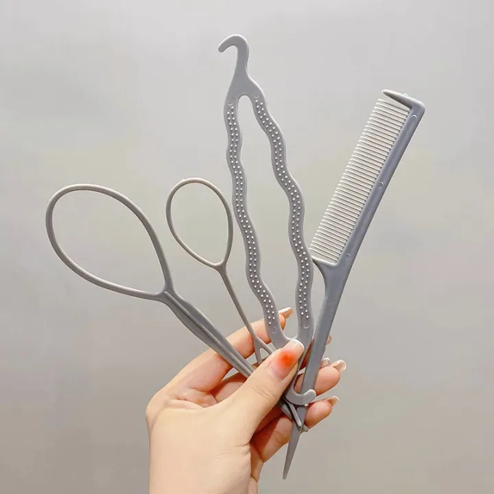 Black%20Pink%20Gray%204Pcs%20Magic%20Hair%20Styling%20Tools%20Set%20DIY%20Hair%20Braiding%20Braids%20For%20Women%20Girls%20Twist%20Bun%20Hairpin%20Hair%20Accessories%20-%20Image%205