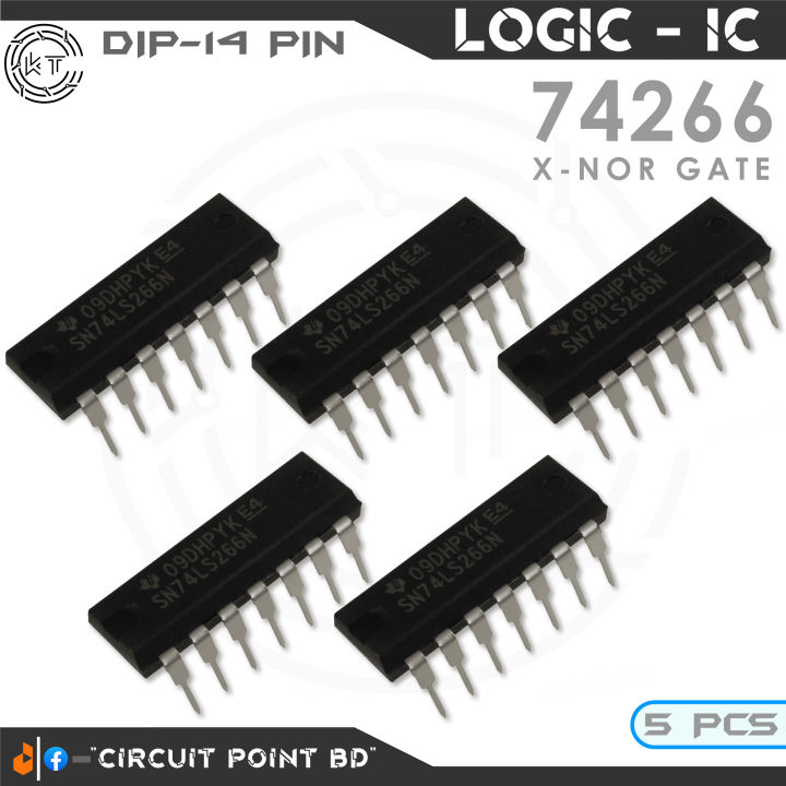 ☆ 74266 Quad 2-Input Exclusive-NOR Gates DIP-14 | Makers Electronics