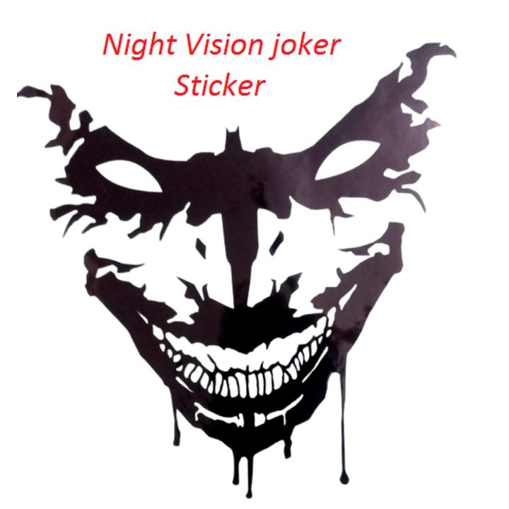 Headlight Joker Sticker for Motorcycle. Night Vision joker Sticker. universal Face Black