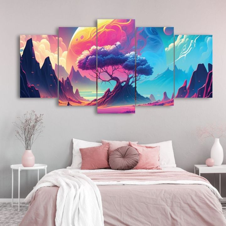5Pcs In 1 Set Wall Canvas Art printing | Daraz.com.bd