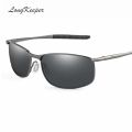 LongKeeper New Polarized Sunglasses Men Brand Designer Metal Alloy Sun Glasses Male Black Sun Glasses Driving Anti-UV400. 