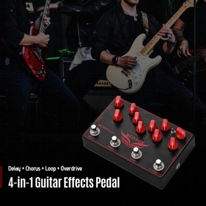 Mosky Audio RED FOX 4-in-1 Electric Guitar Effects Pedal -