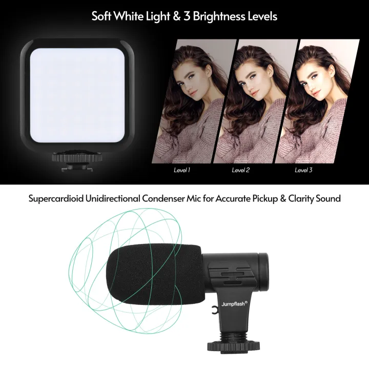 Jumpflash%20KIT-04LM%20Vlogging%20Kit%20Smartphone%20Video%20Rig%20Kit%20Includes%201%20LED%20Light%201%20Tripod%201%20Microphone%201%20Phone%20Holder%201%20Re-mote%20Control%20for%20Photography%20Recording%20-%20Image%203