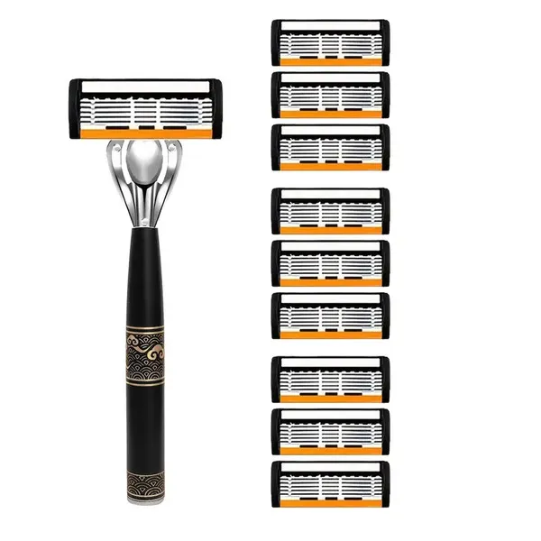 Cross-Border%20Generation%20Hair%20Orange%20Six-layer%20Manual%20Razor%20Xiangyun%20Metal%20Handle%20Multi-package%20Combination%20Sales%20-%20Image%203