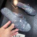 Women's wild slippers indoor bathing at home, non-slip and anti-odor jelly, transparent plastic crystal sandals, beach beach summer.
