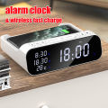 Intelligent Wireless Alarm Clock Charger Fast Temperaturetable Digital Clock LED Display Wireless Charger Watch Desk Clock.