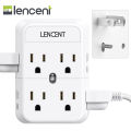 LENCENT 2 Prong Power Strip, 3 to 2 Prong Outlet Adapter, Polarized Plug, 3-Sided 8 Outlets Widely Spaced Extender, Compact Wall Plug Splitter Tap for Non-Grounded Outlets.