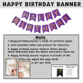 Birthday Decoration Combo Pack With Purple Birthday Banners, Silver Curtains, Metallic Balloons Full Package- (Pack of 22 Pcs). 