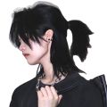 Samurai Head Wig Japanese Handsome Neutral Anchovy Head Fluffy Natural Wolf Tail Men and Women Hair Cover Spot One Piece Dropshipping.