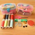 New Mini Sewing Kit Accessories Storage Organizer Box Plastic Thread Threader Needle Scissor Travel Box Sewing Tools. 