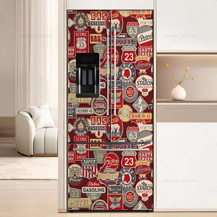 Retro%20Graffiti%20Poster%20Stickers%20Fridge%20Door%20Decals%20Waterproof%20PVC%20Tiling%20Floral%20Pattern%20Refrigerator%20Door%20Cover%20Kitchen%20Decor%20-%20Image%207