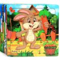 New 20 Piece Wooden 3d Puzzle Cartoon Animal Vehicle Jigsaw Puzzle Montessori Educational Toys For Kids Baby 1 2 3 Years. 
