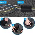 Cable Grip Floor Cable Cover Cords Cable Protector Cable Management Only for Commercial Office Carpet (Black,10 Feet). 