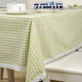 M2O8 Coffee Plaid Tablecloth Fabric Pastoral Fashion Cotton Linen Lace Tablecloth Tablecloth Restaurant Tablecloth Tea. 
