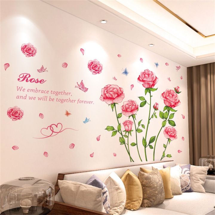 DIY%20Self-Adhesive%20Red%20Rose%20Wall%20Stickers%20For%20Living%20Rooms%20Bedroom%20Background%20Wall%20Decoration%20Creative%20Sticker%20Mural%20Home%20Decor%20-%20Image%205