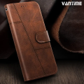 Vantime for iPhone 16 Pro Max 15 Plus iPhone 14 Retro PU Leather Wallet Case Flip Clasp Stand Cards Holder Casing. 