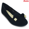 Bata Black Suede Ballet Flat shoe for Women. 