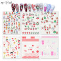 Myyeah 3D Christmas Nail Art Sticker Embossed Cute Santa Snowflake Cat Nail Decals Xmas Nail Decal Slider DIY Manicure Decoration. 