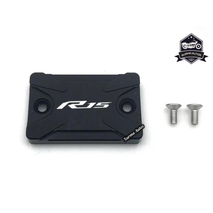 Motorcycle CNC Aluminum Rear Brake Fluid Reservoir Cap Cover For YAMAHA R15 V3 & V4 Indian
