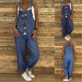 ZANZEA Womens Suspender Dungaree Jumpsuit Casual Denim Style Long Pants Rompers #15. 