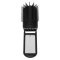 5X Portable Travel Folding Hair Brush with Mirror Compact Pocket Size Comb-Black. 