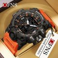 OFNS Top Dual Display Men Watches Waterproof Sports Watch Military Man Alarm Stopwatch Quartz Wristwatch Male Digital Clock. 