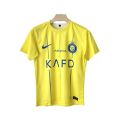 Al-Nassr FC Home Shirt 23-24 High Quality Soccer Jersey Fan Edition Playing Cristiano Ronaldo Portuguese footballer in Saudi Arabia League.
