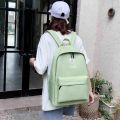 Portable Canvas Backpack Green Girls College School Bag for Teenager Girl Casual Outdoor Camping Travel Shoulder Bag. 
