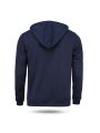 MIRROR Navy Blue Half Zip Cotton Hoodie For Men. 