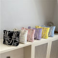 Stripe Large Capacity Tote Bag Students Classroom Canvas Bags Bags Women 2024 Summer Shoulder Armpit Bag Mzea.