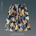 Summer flower shorts, men's loose plus size Hawaiian beach pants, large pants, trendy brand quick-drying pants, couple cropped pants.