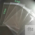50 Pcs 6*9 inch Crystal Poly Easy to Use Clear Flat Cellophane Bags With Adhesive Closure (China Poly).