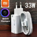 Xiaomi 33W Fast Charger Full Kit Type C Cable For Mi 10 9 10T Lite Poco X3 Nfc Redmi K40 Note 9 10 Pro - Fast Charger.