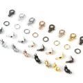 100pcs Lobster Clasp Jump Rings Connector Clasp Crimp End Beads For Bracelet Necklace Chains DIY Jewelry Making Accessories Set. 