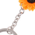 1pc Stainless Steel Keychain Sunflower Key Rings Woman Car Key Accessories. 