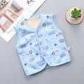 Baby vest plus velvet newborn clothes 3 baby belly protection vest 6 months old baby men and women warm vest.