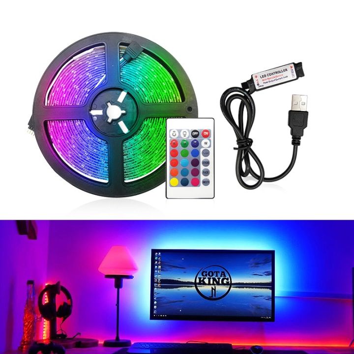 USB%20LED%20Strip%20Light%20RGB%202835%2050CM%201M%202M%203M%204M%205M%20DC%205V%20wered%20Backlight%20Flexible%20Ribbon%20Decor%20Screen%20TV%20Background%20Lighting-RGB-24key%20Remote-IP20%20No%20-1M-%20-%20Image%203