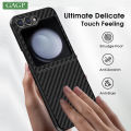 Z Flip6 Case Business Carbon Fiber Phone Cases for Samsung Galaxy Z Flip 6 5 4 ZFlip5 Flip6 Nano Ultra Thin Liquid PC Back Cover.