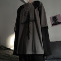 Gothic Goth Style Tshirt 2021 Mall Goth Tops Punk Long Sleeve Oversized T-shirt Fake Two-piece Street Fashion Korean Style.