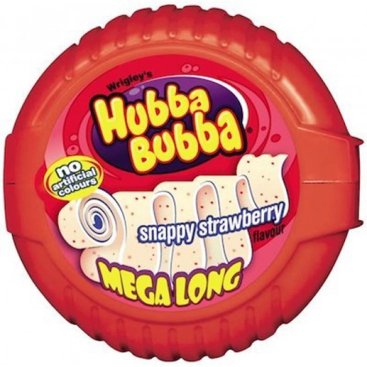 Wrigley's Hubba Bubba Snappy Strawberry Bubblegum Mega Long Tape - 56g