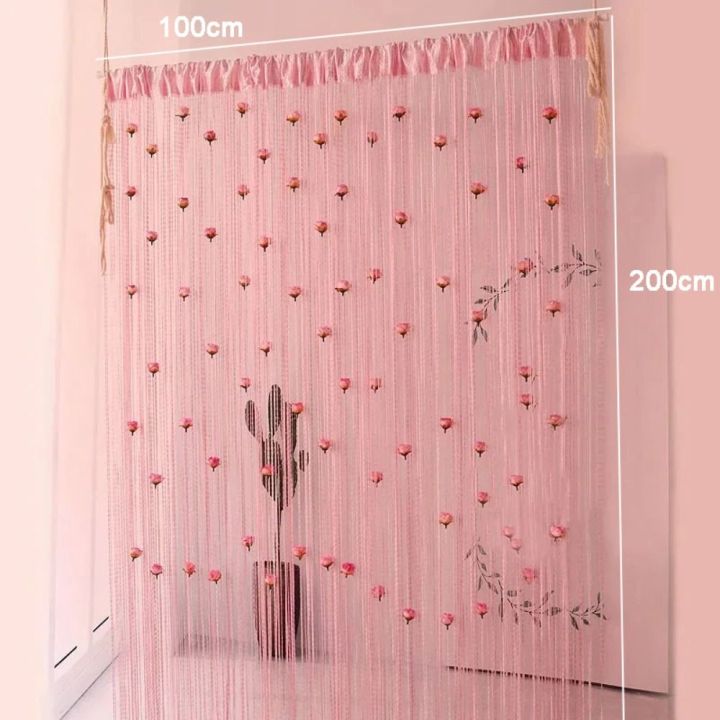 %E3%80%90User-friendly%E3%80%91%20Elegant%20Rose%20Flower%20String%20Curtain%20Room%20Divider%201*2M%20Door%20Curtain%20Solid%20Color%20Tassel%20Window%20Curtain%20Home%20Decor%20-%20Image%202